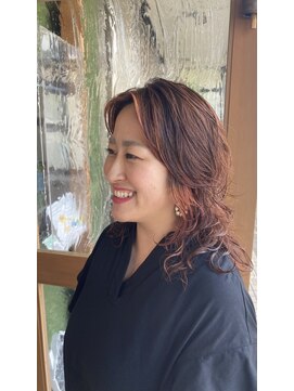 マーブル ヘアー(marble hair) オレンジカラー◎10代◎20代◎30代◎40代◎50代◎60代