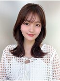 ☆小顔面長丸顔オルチャンヨシンモリミディアム前髪ありなし