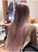  バレイヤージュグレージュハイライトダブルカラーケアブリーチ
