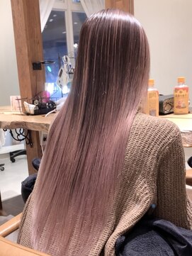 ラグーン(LAGOON) バレイヤージュグレージュハイライトダブルカラーケアブリーチ