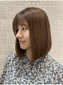 前下がりボブベージュブラウン