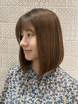 ピークアブー アヴェダ アトレ恵比寿(PEEK-A-BOO AVEDA) 前下がりボブベージュブラウン