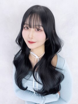 アルバム 池袋(ALBUM) ロング暗めカラー韓国ヘア顔周りレイヤー_F40692