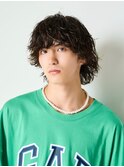 波巻きパーマメンズマッシュセンターパートスパイラルパーマ韓国