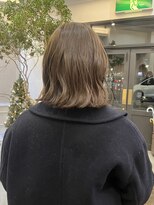 ヘアーアイスカルテット(HAIR ICI QUARTET)&nbsp;冬のイメチェン◎オリーブカラー×くびれボブ