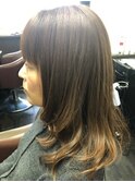 ベージュカラー×ミックスウェーブ