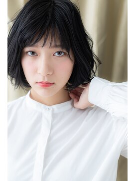 カバーヘア ブリス 上尾西口店(COVER HAIR bliss) 大人かわいいくせ毛風黒髪マッシュボブパーマZ上尾20代30代40代