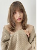 △大人可愛いウルフカットレイヤーカットロブヘアぱっつん前髪