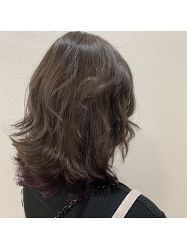 リー 甲子園(Lee) ベージュ×インナーカラー × ムラサキ