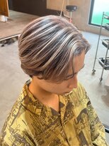 オーバー 町田店(OVER)&nbsp;センターパート メンズハイライト メンズバレイヤージュ