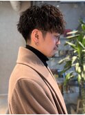 ツイストスパイラルパーマ　30代40代　ツーブロック　強めパーマ