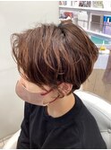 ハンサムショート×パーマ