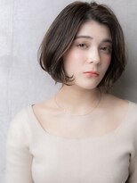 カバーヘア ブリス 川口(COVER HAIR bliss) グレーベージュ小顔補正カット黒髪ボブカール309W川口30代40代