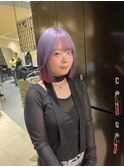 裾カラー ラベンダーカラー ピンクカラー ブリーチカラー