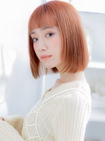 モッズヘア 上尾西口店(mod's hair)&nbsp;アプリコットオレンジ小顔切りっぱなしボブTc5上尾10代20代30代