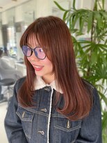 ハピネス 西大寺店(Happiness)&nbsp;レイヤーカット オレンジカラー ロングレイヤー