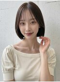 秋カラーブリーチなし暗髪グレー切りっぱなしボブ小顔p戸田公園