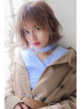 アリー 原宿 表参道(ALLY) [ALLY阿部]透明感バツグンなベージュ×切りっぱなしボブ
