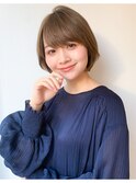 ナチュラルショートボブアッシュブラウン