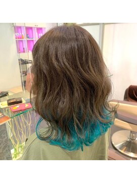 ネオヘアー 曳舟店(NEO Hair) インナーブルーハワイカラー