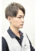 2ブロ×メンズ王道ショート×グレイアッシュ モテ髪スタイル