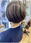 【重山】暗髪ロブヘアエギョモリシースルーバングショートボブ