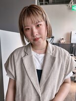 ヘアーエスクールシーユー 枚方T-SITE店(hair S.COEUR×Cu) ぱつっとボブ×ハイトーンベージュ