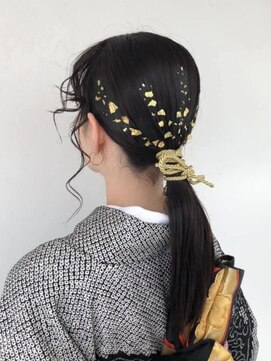 トルネード(TORNADO) 袴ヘア卒業式ヘア金箔アレンジ紐アレンジ振袖ヘア K1007