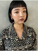 【PARK】アッシュブラック×切りっぱなしボブ