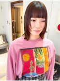 イメチェン/美髪/外ハネボブ/ハイライト/切りっぱなし