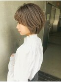 小顔ふんわりショート×くびれヘア×くすみベージュ[横浜駅]