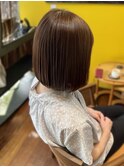ブラウンベージュ 透明感カラー ボブ 髪質改善 似合わせカット