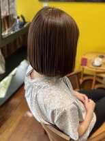 リクリエイション(re:creation)&nbsp;ブラウンベージュカラー 透明感カラー 丸みボブ 髪質改善 艶髪