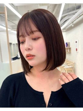 アッシュ 新杉田店(Ash) 新杉田レイヤーカット韓国ダブルカラー顔周り前髪カットボブ