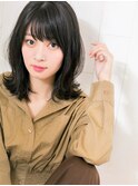 《calico》大人な外ハネミディアムヘア*暗髪ブルーブラック