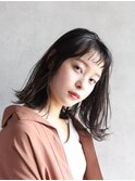 外ハネボブ×オン眉シースルーバング×黒髪