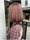 ケアブリーチで作る透明感ピンクベージュ