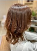 ミディアム×オレンジブラウン