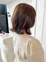 キャアリー(Caary)&nbsp;福山人気caaryショコラブラウン冬カラーインナーピンク外ハネ