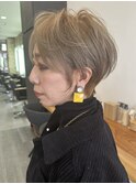 大人ラフウェーブ20代30代40代ボブブラウンスウィングショート