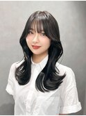 韓国風レイヤーカット顔まわりくびれオルチャン堀江