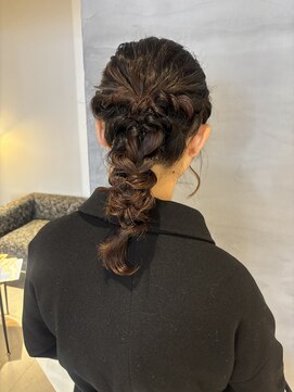 エミュ 伏見 国際センター(emu) 結婚式ヘアセット/ヘアセット/編みおろし/ミディアムアレンジ