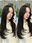 【kumu】韓国風/レイヤーカット/透明感/ロング/艶感/グレージュ