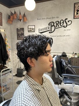 バーバーブロス 長堀店(BARBER BROS) 【BarBerBROS】スパイラルパーマ 波巻きパーマ