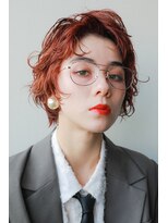 テルヴェ(Terve)&nbsp;ショートボブブリーチ無しダブルカラービビットオレンジカラー