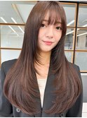 20代レイヤーカット◎無造作ロング×透け感アッシュ
