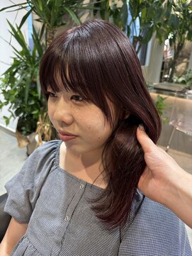 ロンドアジュール 横浜(Lond azur) 暖色カラー/ワインレッド/ブリーチなしダブルカラー/横浜