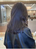 ブリーチなしロングレイヤーボブダブルカラー春カラーグレージュ
