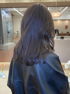 パークレーン アイス イヴェン(park lane ICI yeven) ブリーチなしロングレイヤーボブダブルカラー春カラーグレージュ