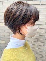 ファム 札幌大通(fam)&nbsp;小顔カット×ショートボブ×白髪染めアッシュブラウン×春カラー